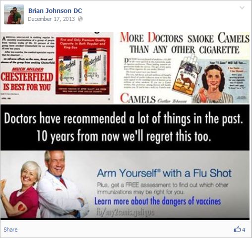 Johnson 7 dangers of vaccines meme