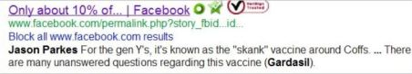 Parkes 11 2010 comment on AVN Gardasil skank vaccine around Coffs Harbour