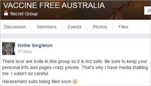 Singleton 5 VFA media stalking harassment